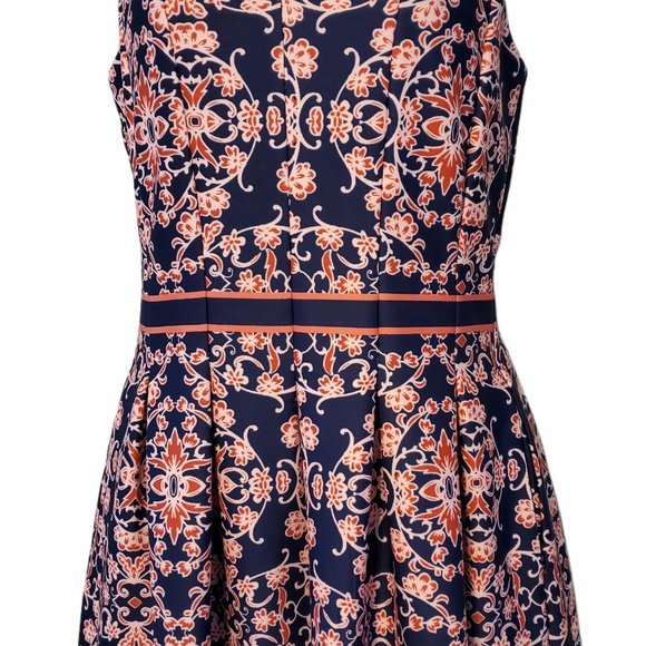 VINCE CAMUTO Pink and Blue Fit and Flare Scuba Dress   Size 6 - Picture 6 of 11